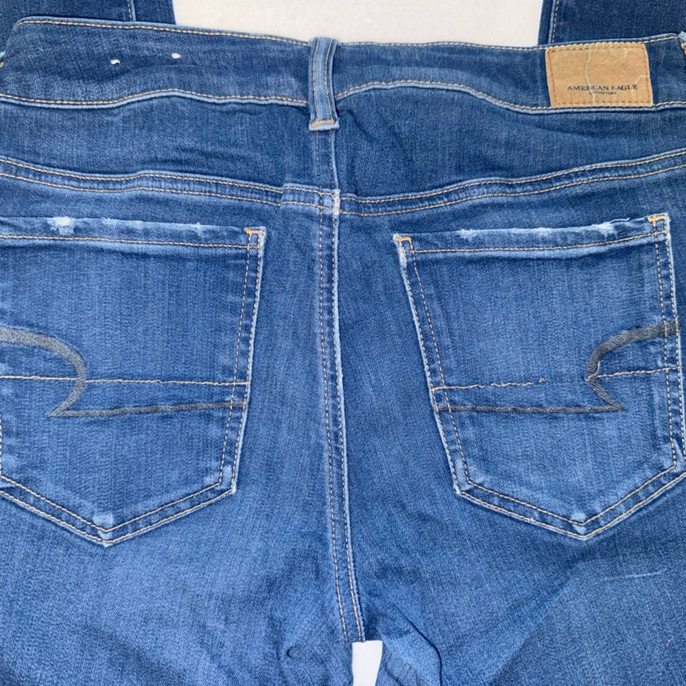 American Eagle Outfitters Men's Dark Blue Slim Straight Jeans